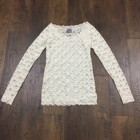 Free People Tops - Free People cream lace long sleeve top Free People Tops - Free People cream lace long sleeve top